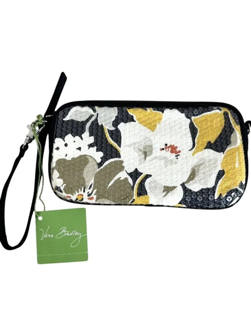 Vera Bradley Wristlet Clutch With Sequins & Floral Pattern - Picture 1 of 4